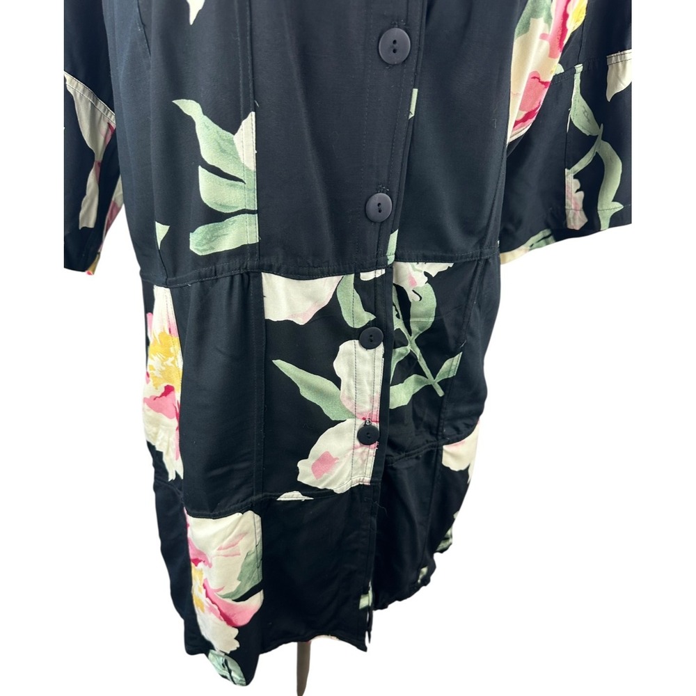 Vtg 90s We Be Bop Floral Tunic Patchwork Colorful Art to Wear Retro Plus Size 1X - Picture 5 of 13